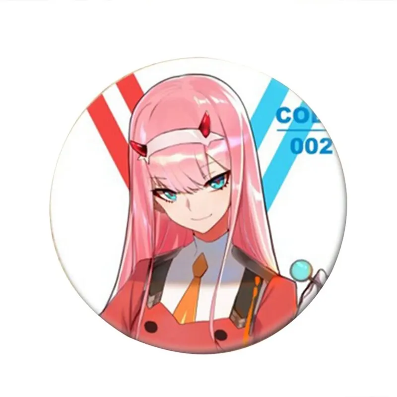 

2020 New Anime DARLING in the FRANXX Cosplay Badge Cartoon Zero Two Pretty Brooch Pins Collection bags Badges for Backpacks