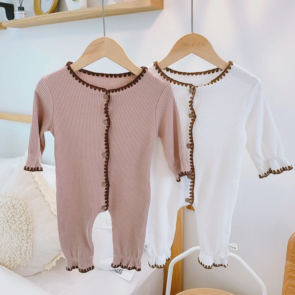 

Newborn Baby Rompers Long Sleeve Solid Color Costume For Baby Girls Boys New Spring Autumn Infant Clothing