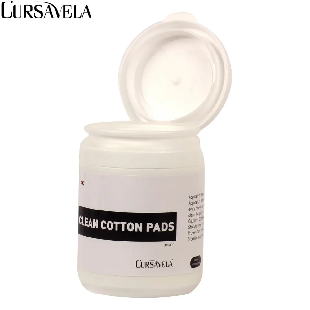 

CURSAVELA Lashes Extension Glue Remover Cotton Pad Cosmetic Makeup Cleaning Tools Vendor Makeup Clean Pad Private Label Tools