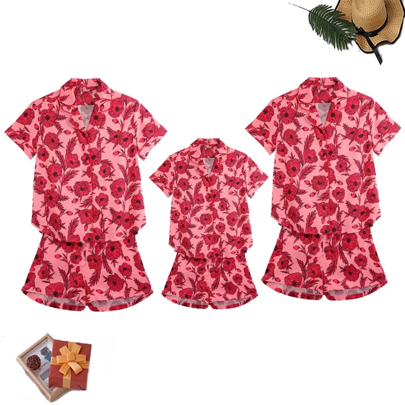 Одинаковые комплекты для семьи пижамы девочек и женщин комплект из топа шорт с