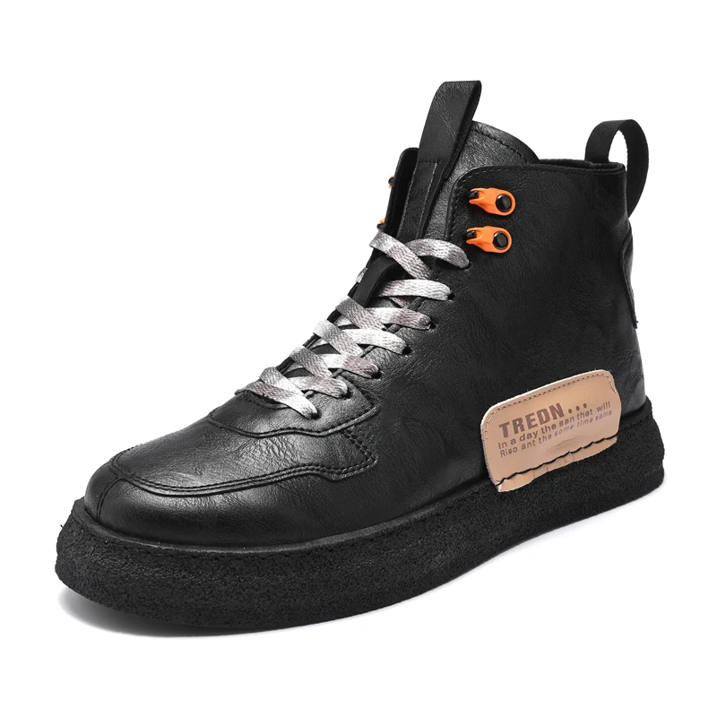 New Print Luxury Mens Shoes Casual Flats Red Black 2020 Autumn High Top Men Sneaker Fashion Lace-up Hip Hop PU Leather | Обувь