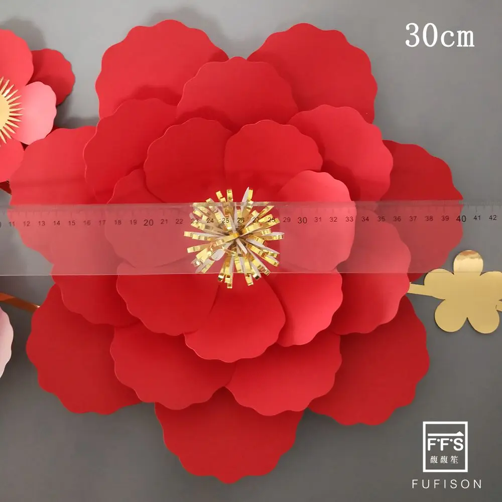 FFS красный цветок сливы 3D искусственный бумажный трехмерное украшение вечерние