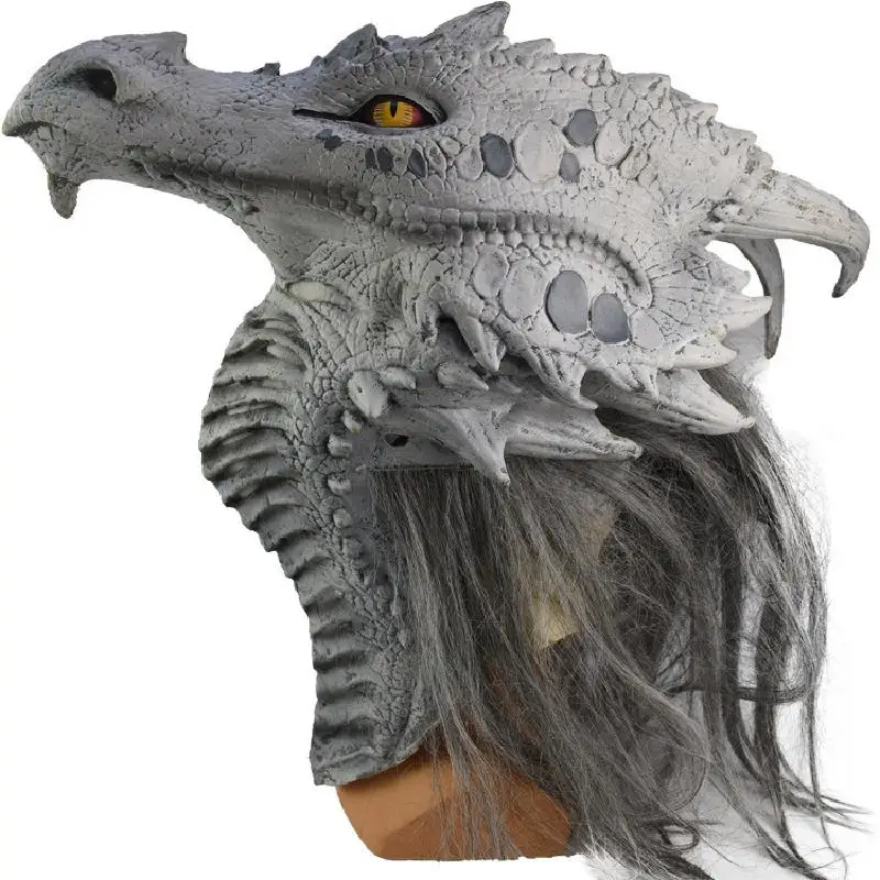 

Маска динозавра на Хэллоуин, мультяшный тираннозавр, искусственное смешное животное, эмульсионный головной убор