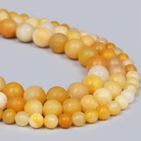 matte wholesale natural yellow aventurine jades round loose mineral gem stone beads for jewelry making 15 5 4681012mm beads