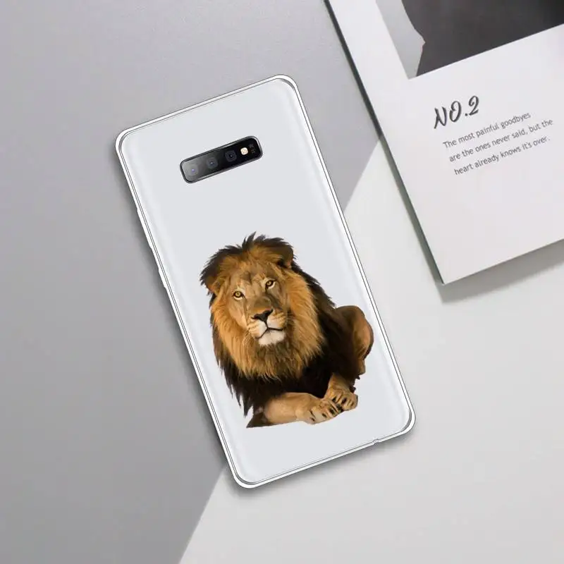 

lion Animal fierce king Phone Case Transparent For Samsung Galaxy A 71 21s S note 8 9 10 plus 20 ultra
