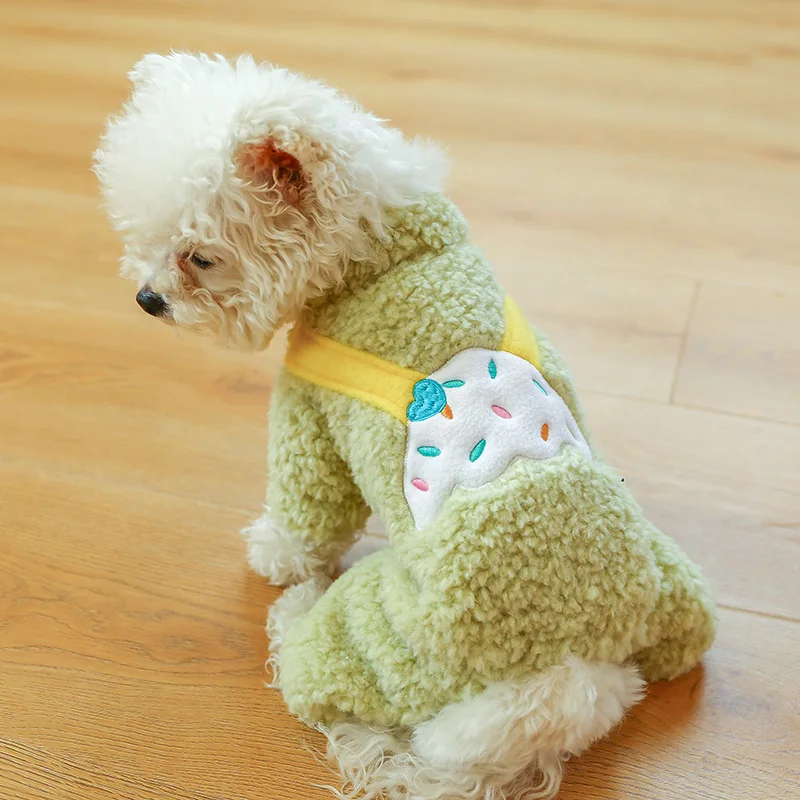 

Одежда для собак PETCIRCLE, теплая хлопковая куртка с четырьмя ногами, подходит для маленьких собак, щенков, кошек, милый зимний костюм для домаш...