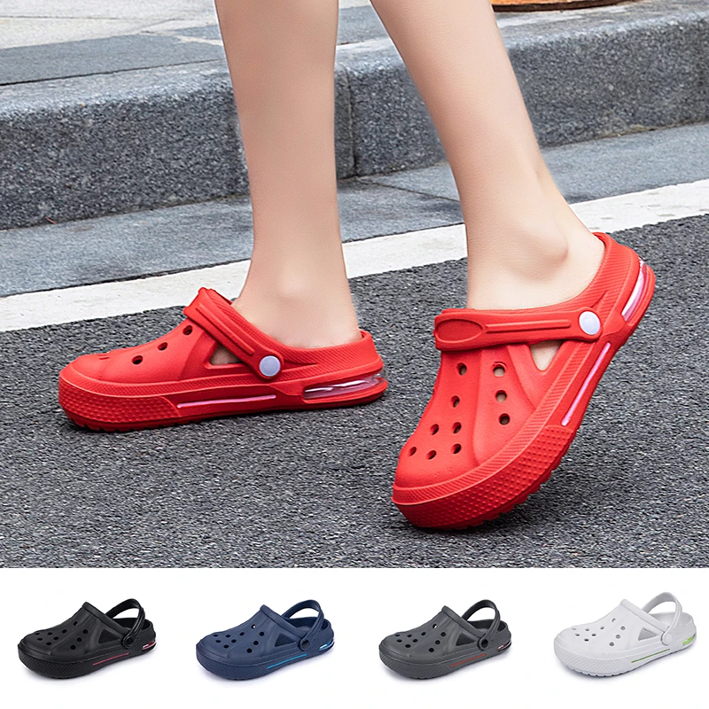 

Sandals Women Men Beach Slippers Light Weight Slip-on Shoes Garden Clogs Breathable Hollow Shoes Size 36-45
