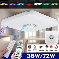 modern rgb led ceiling light 36w 72w wifi app remote control bluetooth music light square home bedroom lamp smart ceiling lamp