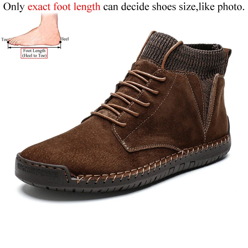 Brown(no fur) Зимние кожаные повседневные мужские ботинки; Botines Hombre Botas Masculina Bot Erkek Buty Zimowe Stivaletti Uomo; плюшевый мех - Цвет: Brown(no fur)