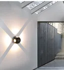 110*95 мм 4 бокового освещения 12 Вт Настенный светильник круглый черный белый водонепроницаемый для внутреннегонаружного украшения стен светильник экстерьер