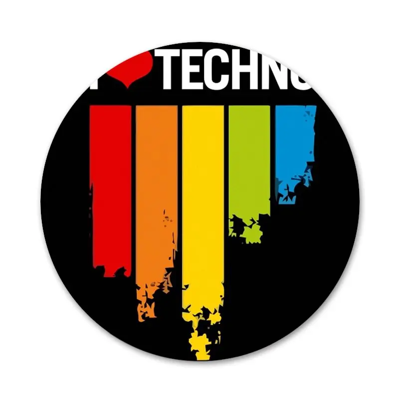 Techno Music Badge Brooch Pin Accessories For Clothes Backpack Decoration gift | Badges
