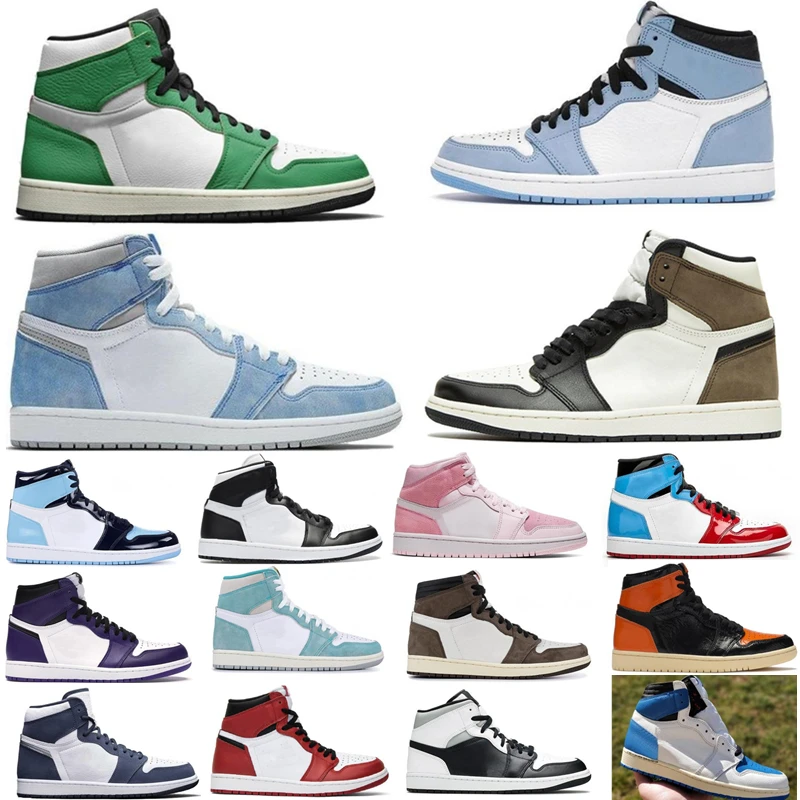 

2021 1 Basketball Shoes Men 1S High OG Game Bred Toe Fearless Royal Pine Toe Clay Green Trainers Sneakers Women Size 36-46