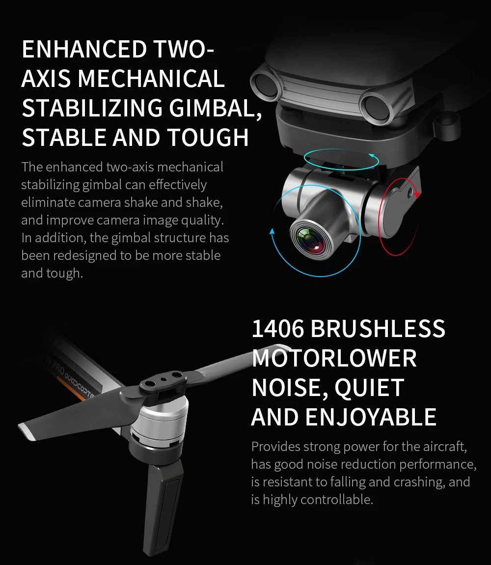Дрон с двухосевой стабилизационной камерой 4K HD GPS WIFI FPV радиус 5G м | Игрушки и хобби