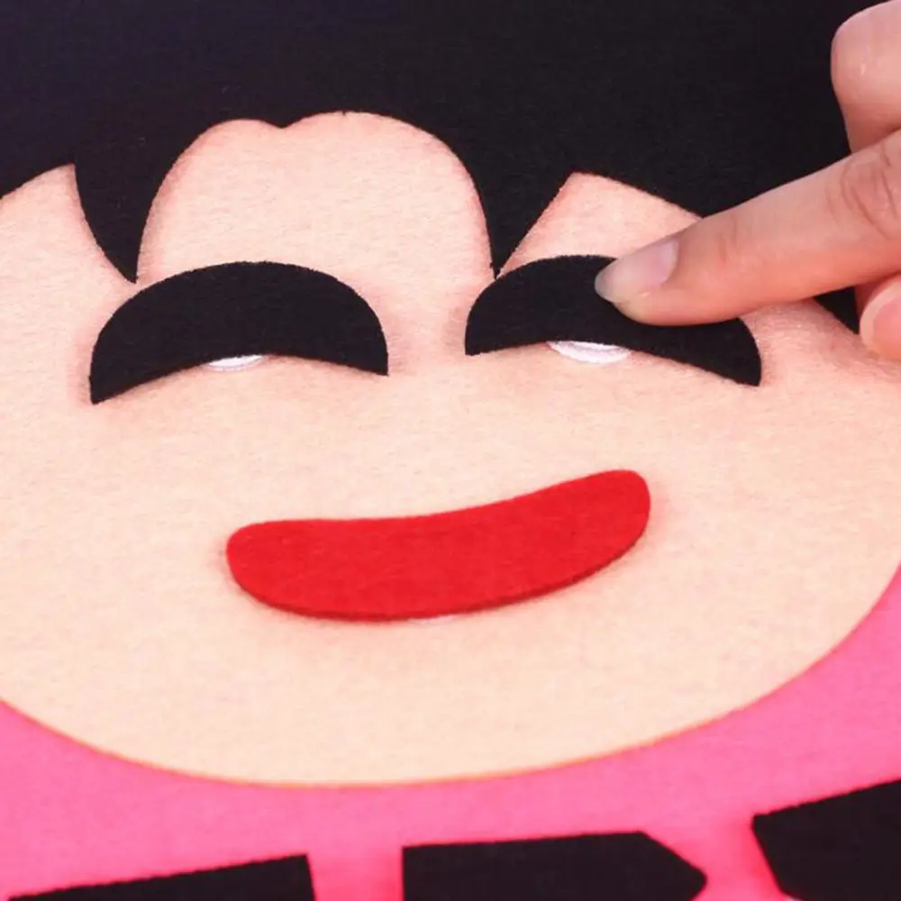 

Facial Expressions DIY Felt Fabric Non-woven Stickers Toys for Children Emotion Change Puzzle Teaching Aids Kids Educational Toy