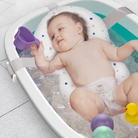 baby shower bath tub pad non slip newborn baby safety printing cartoon bathtub mat support cushion soft pillow suspended bed