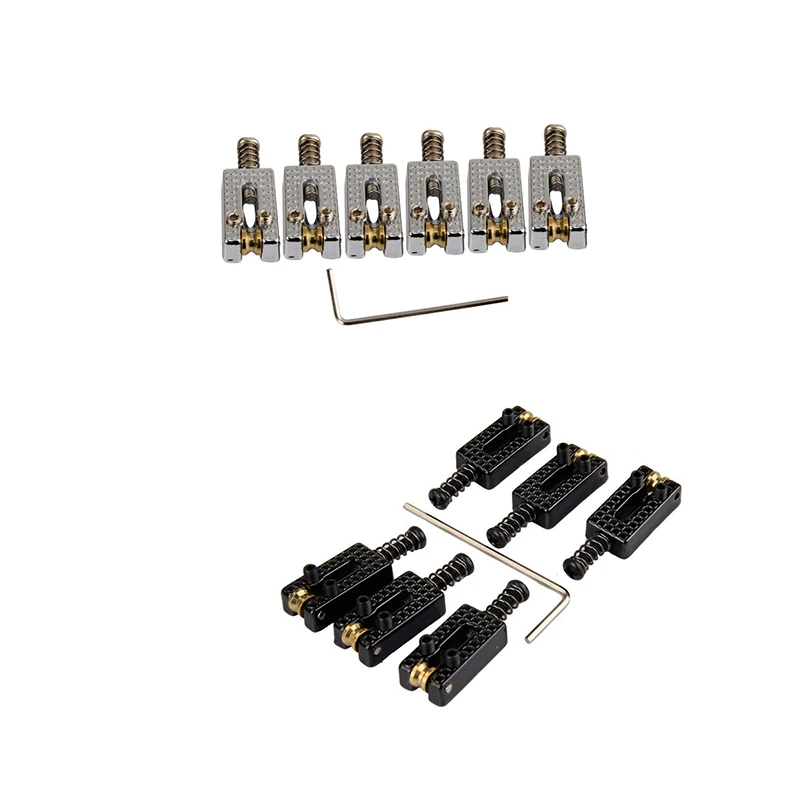 

6 Roller Bridge Tremolo Saddles With Wrench For Fender Strat Tele Electric Guitar