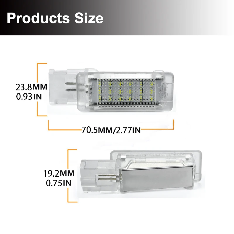 Фото 2 шт., лампа для чемодана, для Seat Alhambra Ateca Skoda Superb Rapid VW Golf Passat Jetta Polo Sharan Caddy №5