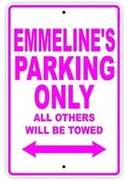 funny metal tin sign man cave garage decor 12 x 8 inches emmelines parking only all others will be towed aluminum sign novelty