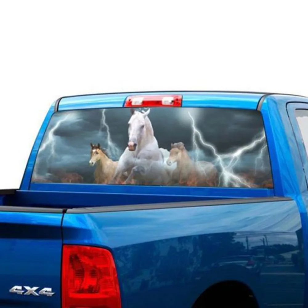2018 Новинка 65X 22 дюйма лошадь молния заднее стекло ТИНТ графическая наклейка
