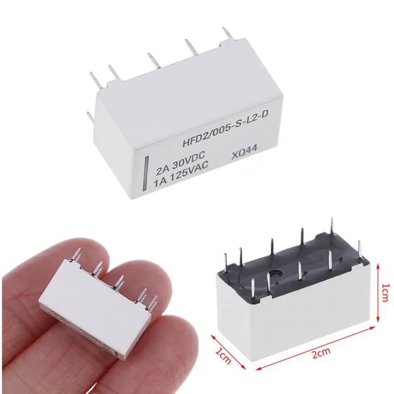 

10PCS 12V Coil Bistable Latching Relay DPDT 30VDC 2A 1A 125VAC HFD2/005-S-L2-D Realy