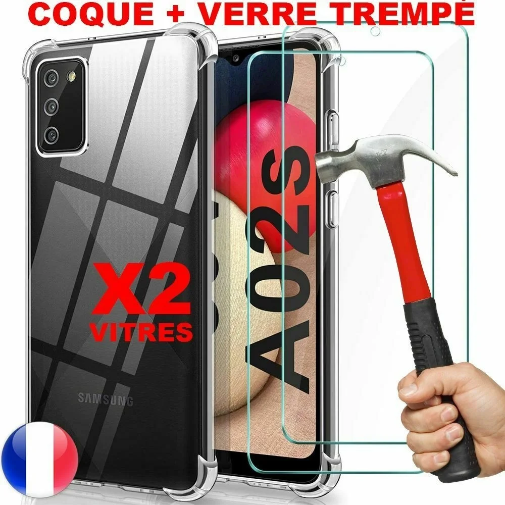 

Coque TPU Antichoc For Samsung A02s A12 A21s A41 A51 A52 +2 Vitre Verre Tremp