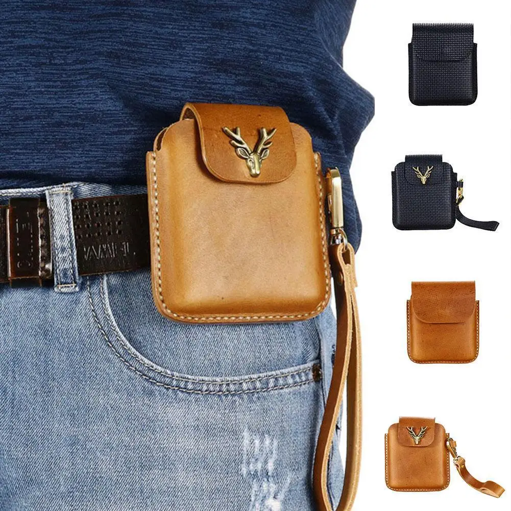 

For Z Flip 3 Belt Clip Holster Cover For Z Flip Genuine Leather Waist Bag M4q1