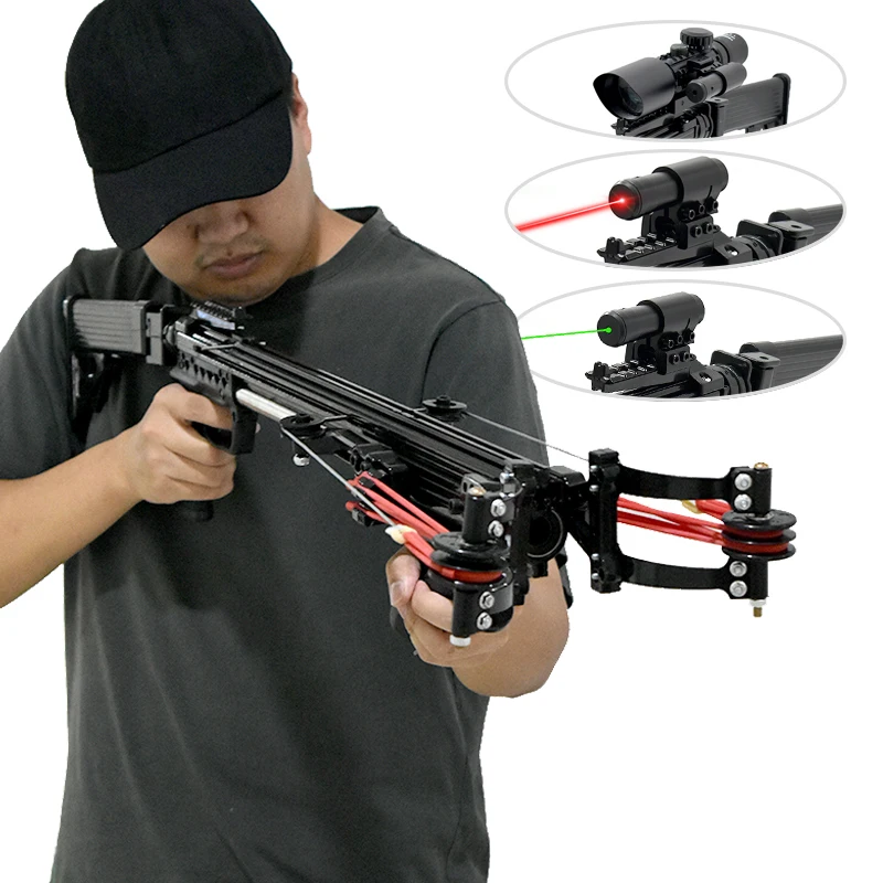 

Powerful Slingshot High Precision Rifle Tactical Laser Scope Bow Catapult for Hunting Outdoor Distance Shooting Toys Accessories