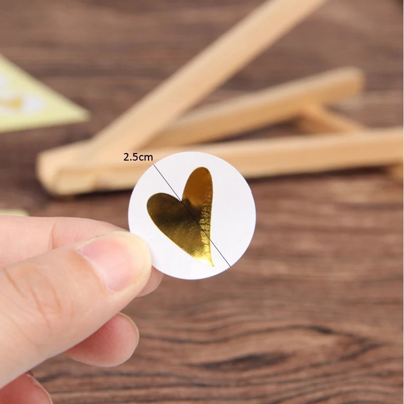

1600pcs/Lot Cute Bronzing Heart Round Paper Stationery Stickers Decorations Scrapbooking Diary Albums