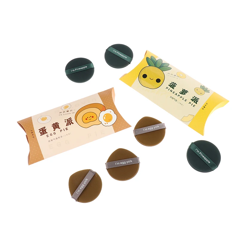 

3/10pcs Demon I'm Pineapple Pie / I'm Egg Yolk Pie Cushion Puff BB Cream Sponge Puff SoftA ir Puff Double-Sided Use Makeup Tool