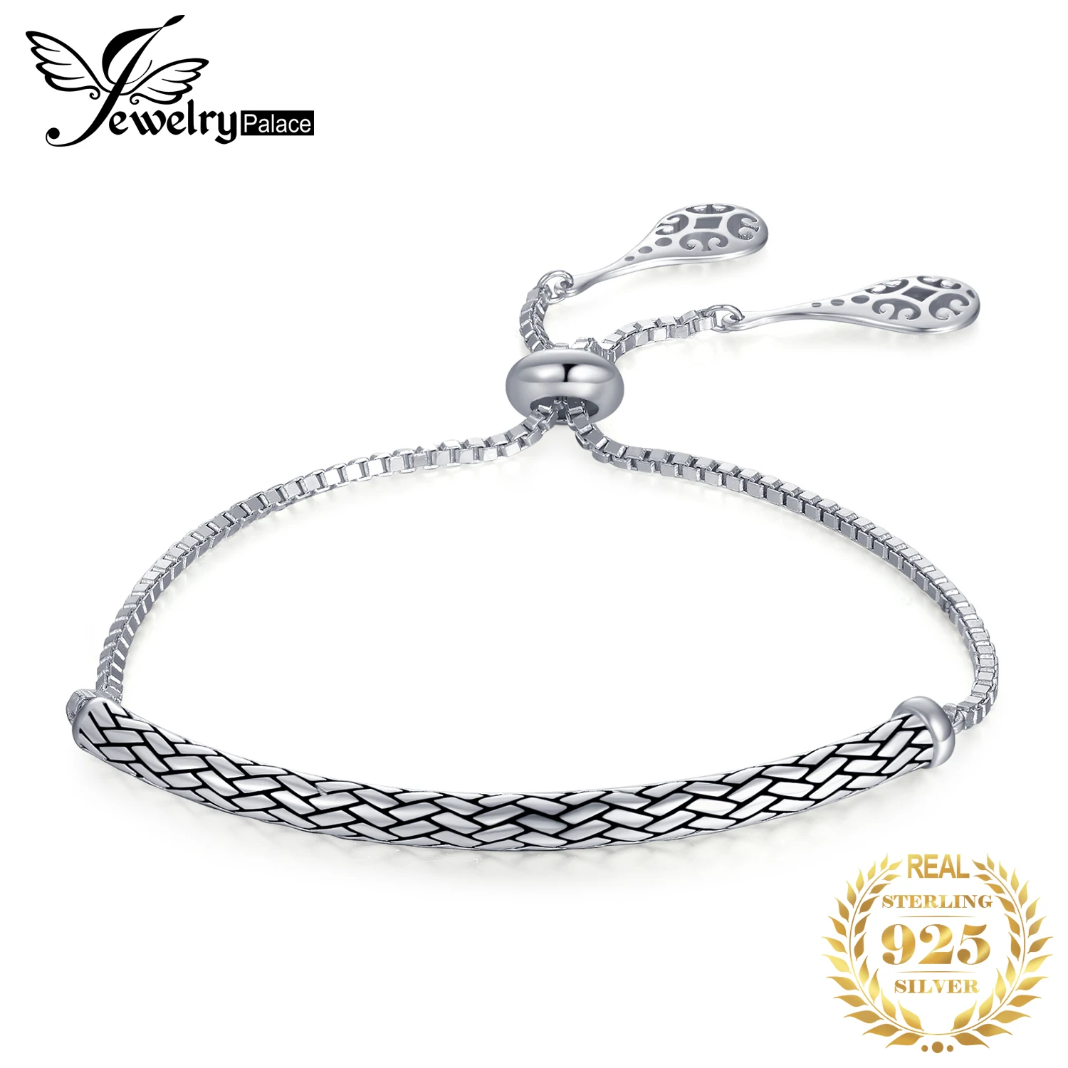 JewelryPalace черная эмаль серпантин 925 пробы Серебряный благоприятный облако гравировкой змея поле регулируемый браслет