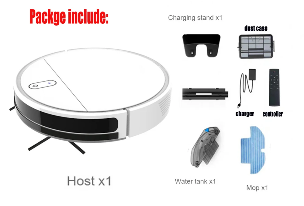 Робот-пылесос навигация карты умная память всасывание 2100pa влажная сухая швабра