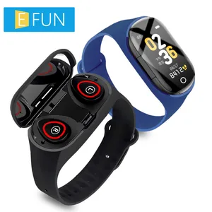 m1 pro smart watches with tws headphone wireless ear phone heart rate wristband sports band women waterproof smartwatch android free global shipping