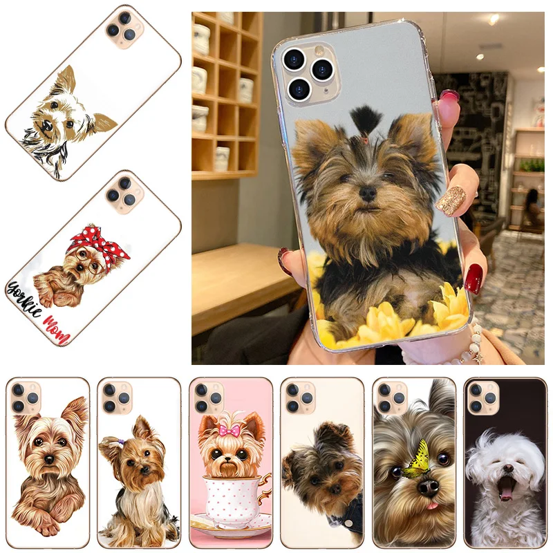Phone Case For iPhone 13 12 11 Pro XS Max 7 8 Plus X XR SE2020 12Mini Yorkshire Terrier Dog Puppy Cute Silicone TPU Soft Cover