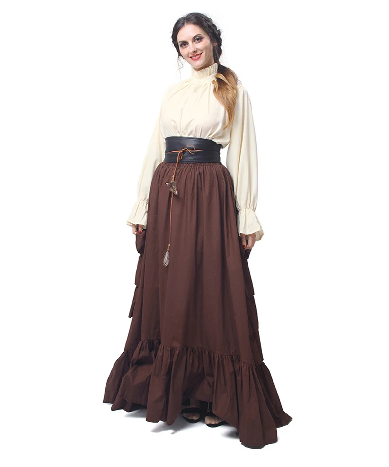 

Middle Ages Europe Women Dress Cosplay Costume Vintage Cosplay Skirt Costumes Pleated Skirt Halloween Carnival Party Costumes