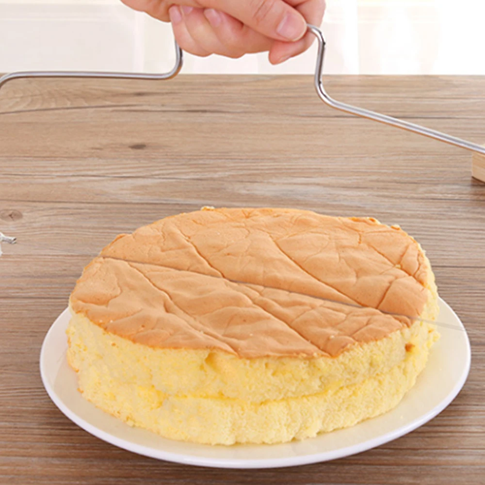 Регулируемый 2-проводной двухслойный резак для торта из нержавеющей стали