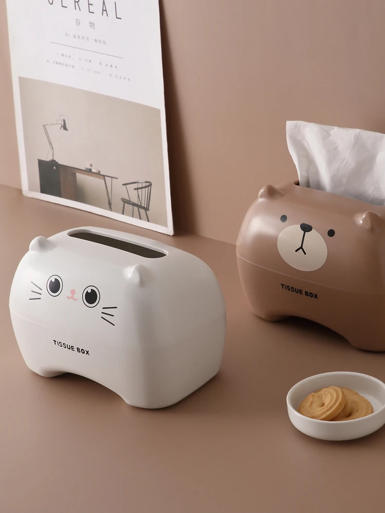 

CX Tissue Box Paper Extraction Box Creative Cute Cartoon Coffee Table Tissue Storage Box