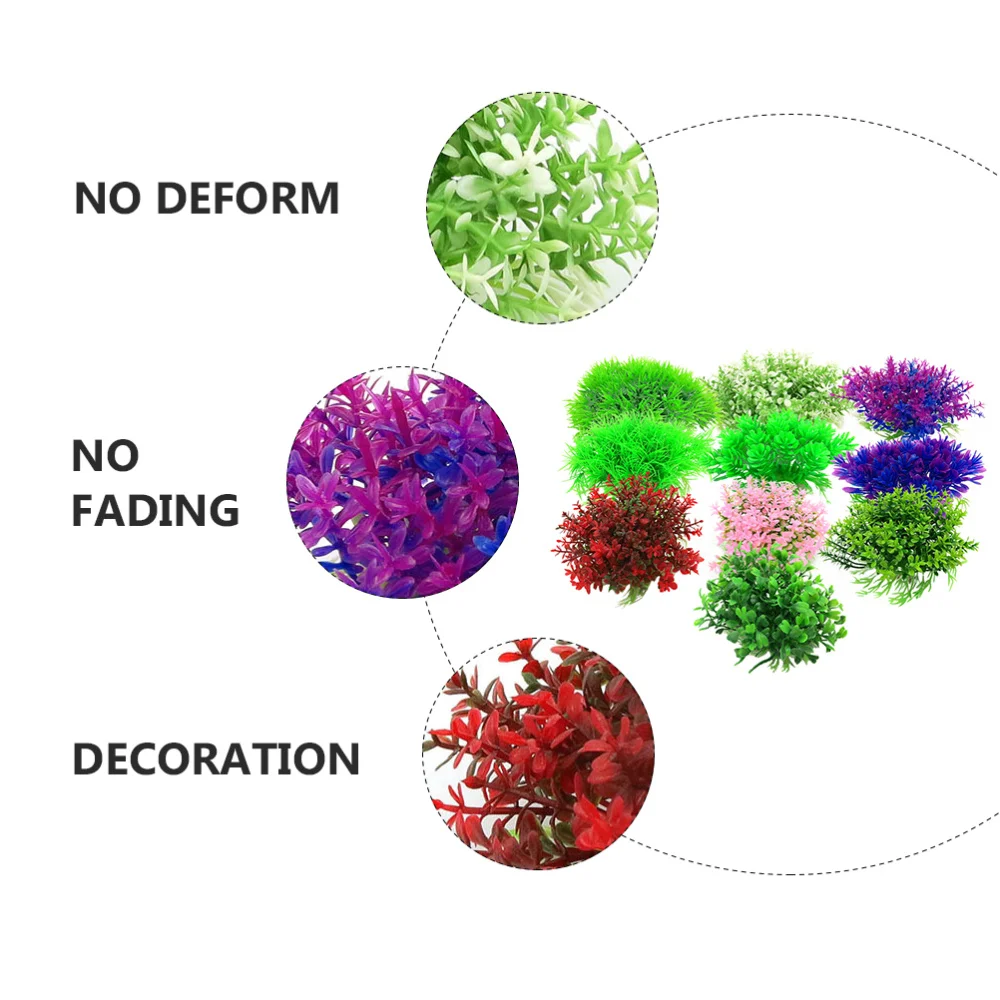 

10Pcs Fish Tank Aquatic Plants Ornament Emulation Flower Adornment Mixed Color