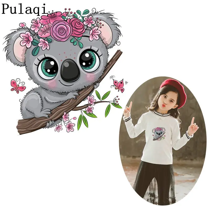 Pulaqi милое животное коала утюжок на переноске горячие виниловые термопереводные