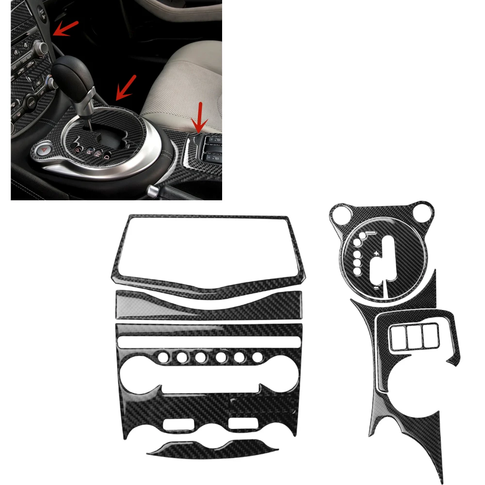 

10Pcs/set Carbon Fiber Center Console Gear Panel Cover Trim Stickers For Nissa 370Z Z34 2009+ Left Hand Drive
