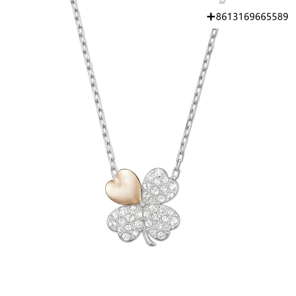 

Ожерелье с подвеской в виде клевера с цепочкой на ключицу