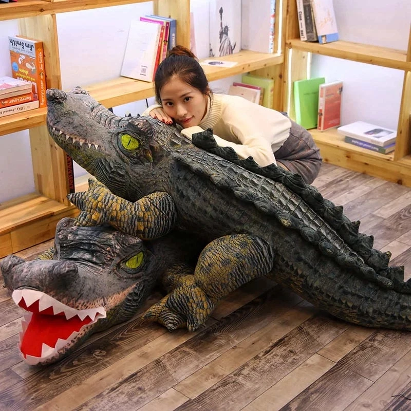 

Реалистичная плюшевая игрушка-крокодил, мягкая кукла-Имитация животного, огромная игрушка для детей, подарок на день рождения для детей