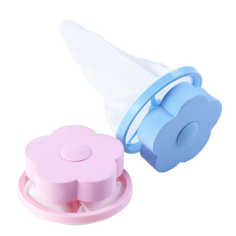 

New 2pcs Washing Machine Floating Mesh Filter Bag Laundry Ball Lint Hair Remover