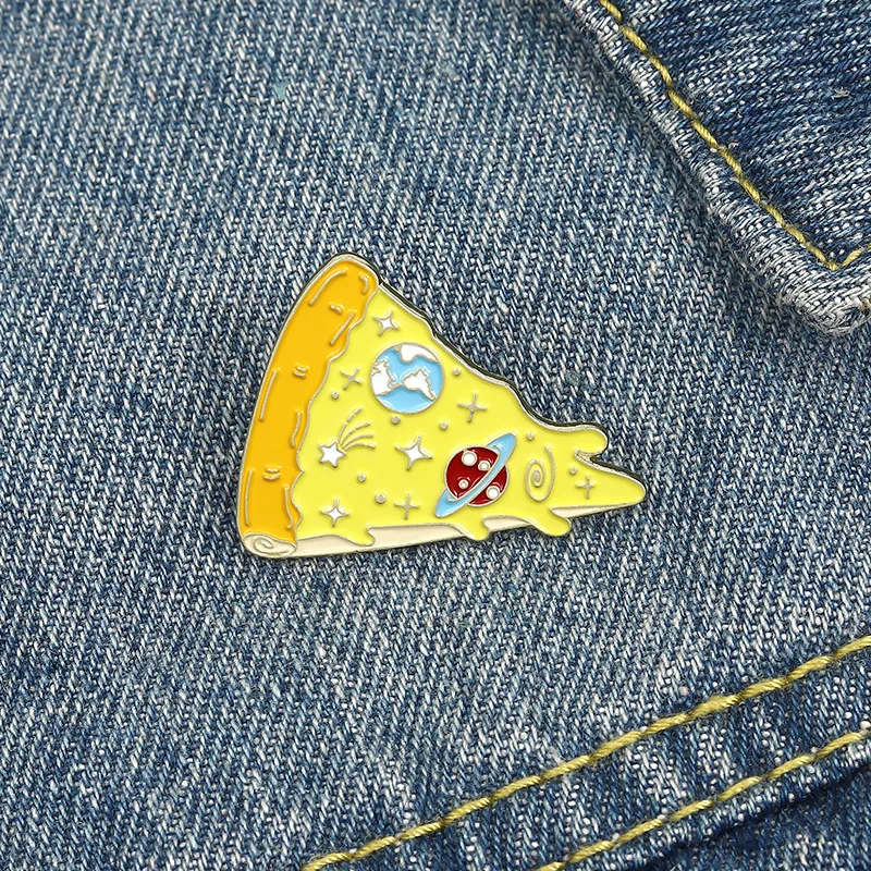 

Pizza Brooch Space Star Pins Brooch Lapel Badges Men Women Fashion Jewelry Gifts Collar Hat Charm Accessories