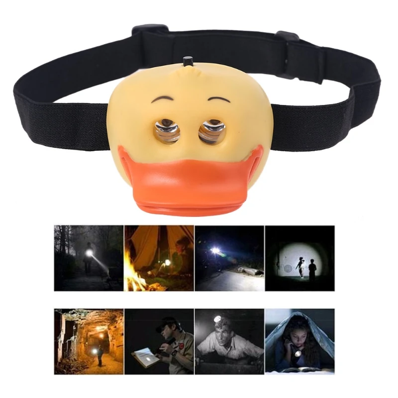 

Child outdoor LED headlight Little duck shape cute headlamp Flashlight on head for boy girl Camping Kids creative gift