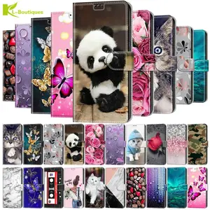 for samsung galaxy a51 cute panda leather flip case coque a10 a20e a30 a30s a40 a50 a70 a21s a11 a12 a71 phone wallet cover etui free global shipping
