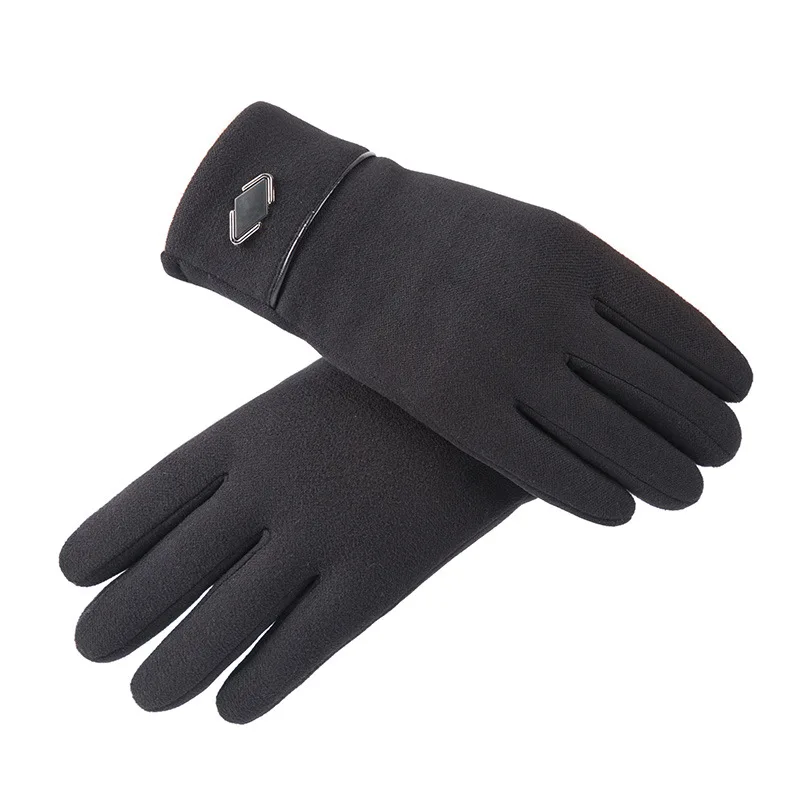Winter Man Keep Warm Touch Screen Plus Velvet Inside Thin Section Outdoor Cycling Windproof Elasticity Non Slip Fashion Gloves