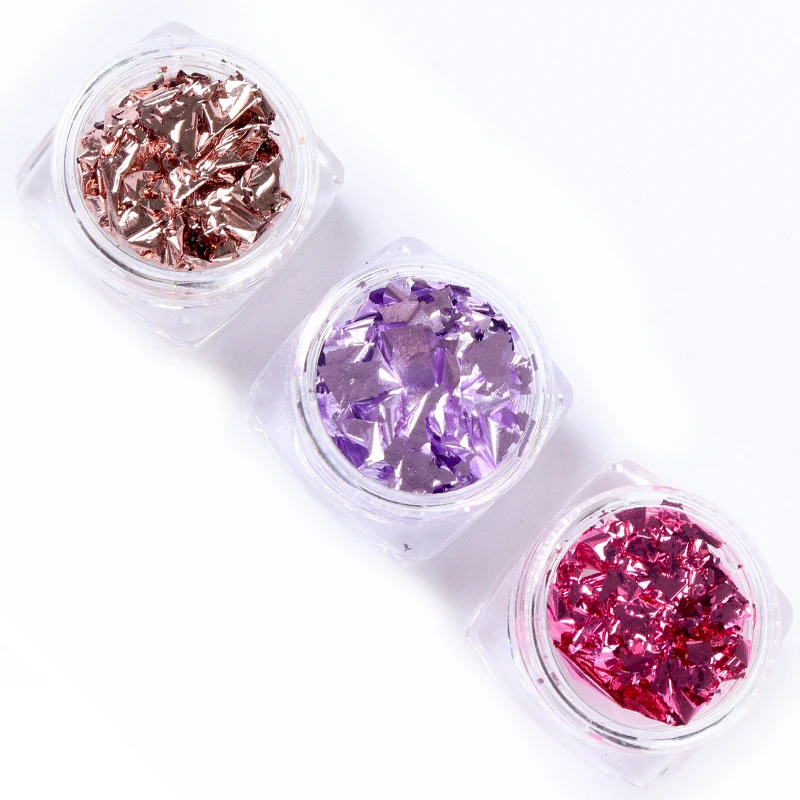 9 Коробки сусальное золото ногтей Фольга для маникюра красочные нерегулярные