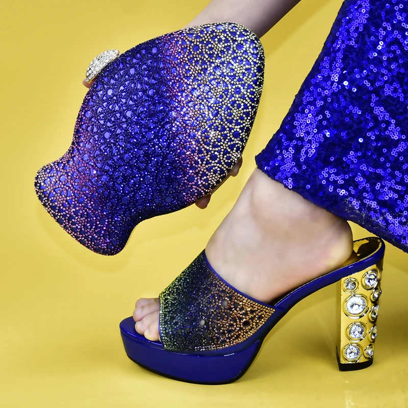 Italian Designer Shoes and Bags Matching Set Decorated with Rhinestone Luxury Women Bag In Heels | Обувь