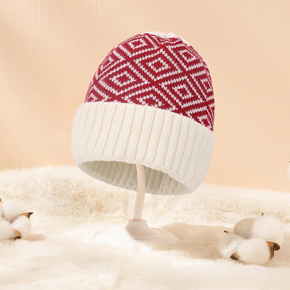 

Knitted Flip-up Crochet Baby Cap Winer Warm Lovely Caps for Chritmas Gifts