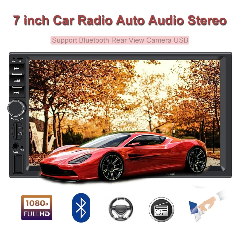 2 Din автомобильное радио 7 'экран bluetooth Авторадио Авто Стерео рекордер плеер 2din